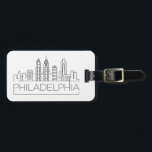Philadelphia Stylized City Skyline Luggage Tag Bagagebricka<br><div class="desc">En unik bagagetod som representerar den vackra staden Philadelphia i Pennsylvania.  Den här märkrn illustrerar stadens unika skylt med namn under.</div>