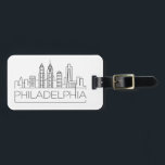 Philadelphia Stylized City Skyline Luggage Tag Bagagebricka<br><div class="desc">En unik bagagetod som representerar den vackra staden Philadelphia i Pennsylvania.  Den här märkrn illustrerar stadens unika skylt med namn under.</div>
