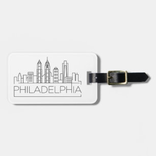 Philadelphia Stylized City Skyline Luggage Tag Bagagebricka