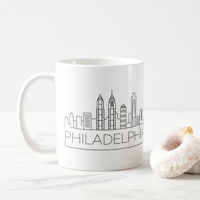 Philadelphia Stylized horisont Kaffemugg (Med munk)