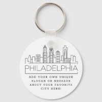 Philadelphia Stylized Skyline | Anpassningsbar Slo