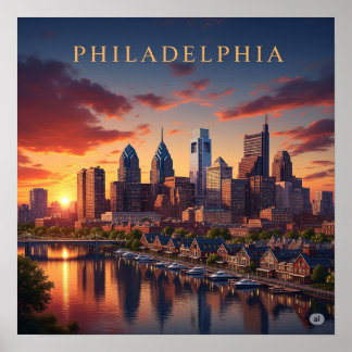 Philadelphia Sunset Poster