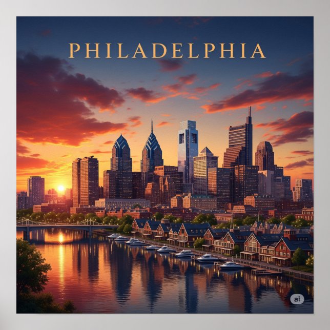 Philadelphia Sunset Poster (Framsidan)