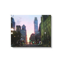 Philadelphia Sunset Wrapped Canvas Bild