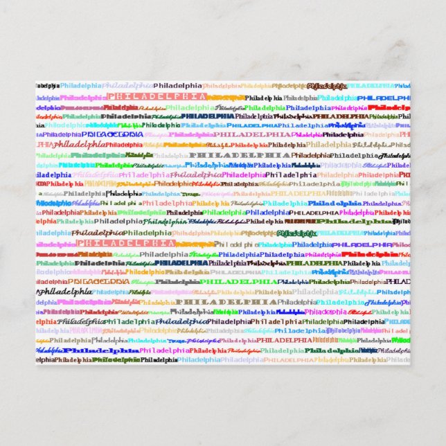 Philadelphia Text Design II vykort (Framsida)