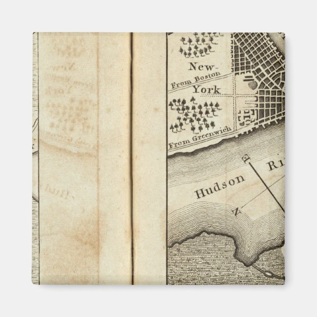 Philadelphia till New York Road Karta Magnet (Framsidan)