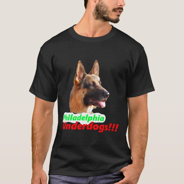 Philadelphia Underdog German Shepherd T Shirt (Framsida)
