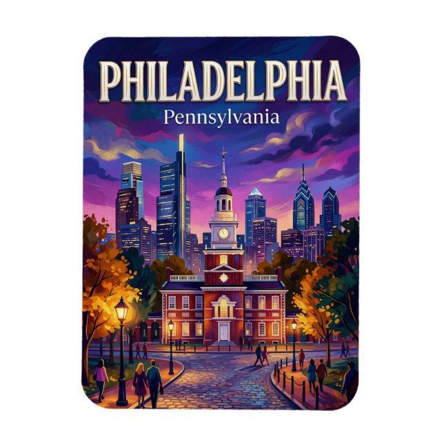 Philadelphia USA Magnet (Vertikal)