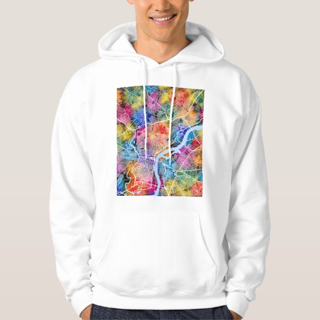 Philadelphia USA Stadskarta Hoodie (Framsida)