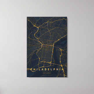 Philadelphia USA Stadskarta Minimalistisk Design Canvastryck