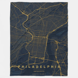 Philadelphia USA Stadskarta Minimalistisk Design Fleecefilt