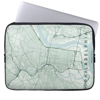 Philadelphia USA Stadskarta Minimalistisk Design Laptop Fodral
