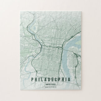 Philadelphia USA Stadskarta Minimalistisk Design Pussel