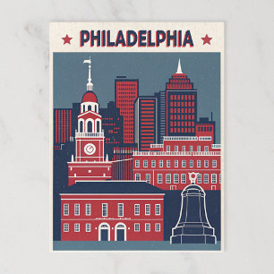 Philadelphia: Vaggan av Liberty Illustration Vykort