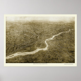 Philadelphia Vicinity, PA Panoramic Karta - 1926 Poster