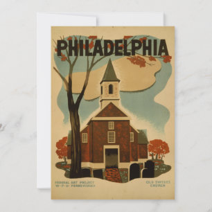 Philadelphia Vintage affisch Kort