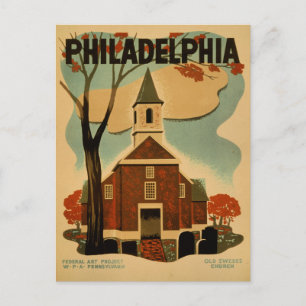 Philadelphia vintage affisch vykort