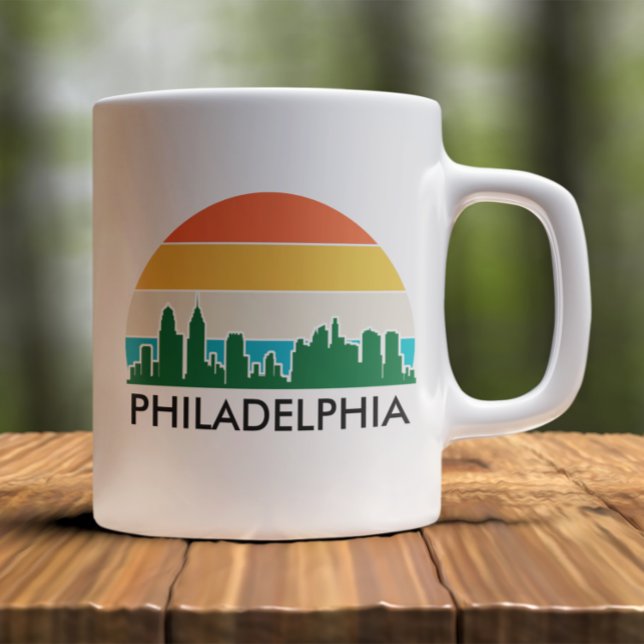 Philadelphia Vintage City Sunset Kaffemugg (Philadelphia Retro Sunset Coffee Mug)