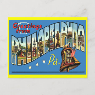 Philadelphia Vintage Välkomst vykort