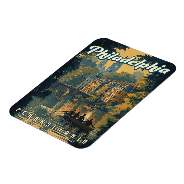 Philadelphia - Vintagen Pennsylvania Magnet (Vänstra Sidan)