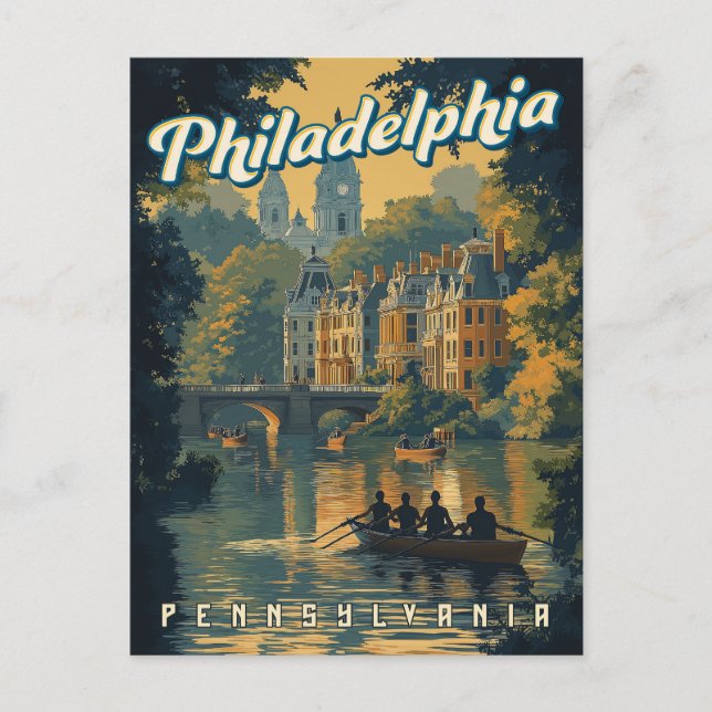 Philadelphia - Vintagen Pennsylvania Vykort (Framsida)