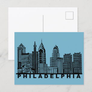 Philadelphia vykort – Ikonisk siluett av stadens s