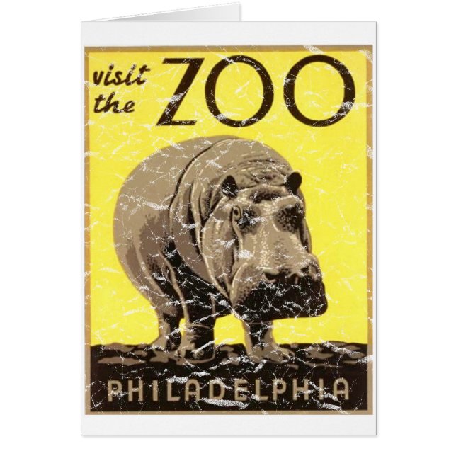 Philadelphia Zoo-Hippo Hälsningskort (Framsidan)