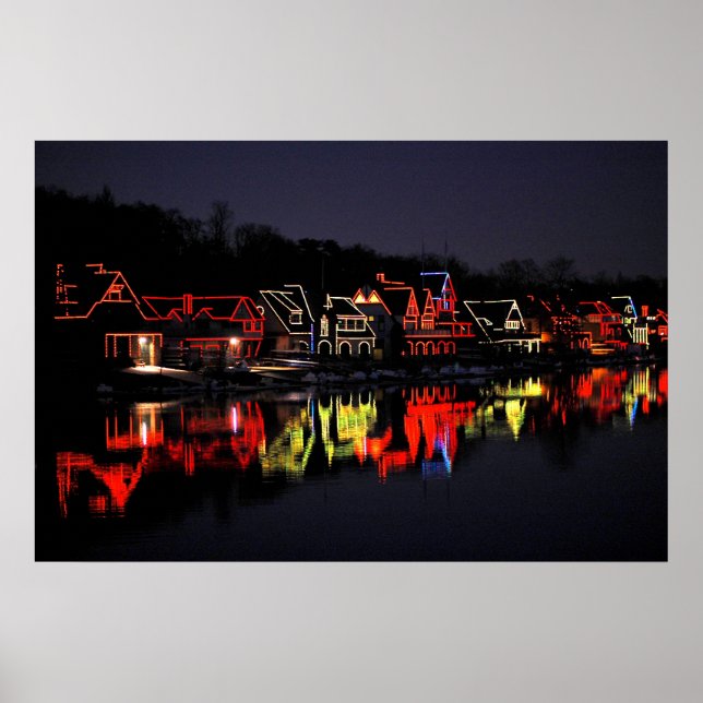 Philadelphias Boathouse Row vid jul Poster (Framsidan)