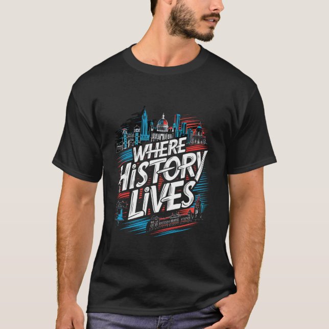 Philadelphias historia Independence Hall Liberty  T Shirt (Framsida)