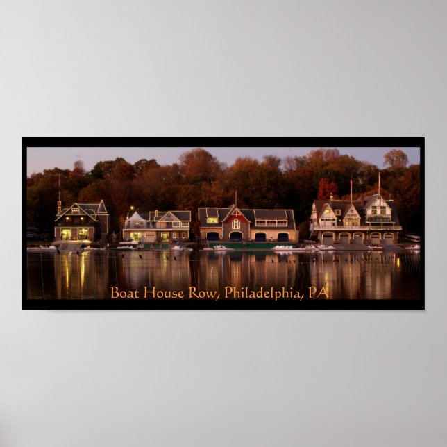 Philadelphias historiska Boat House Row Poster (Framsidan)