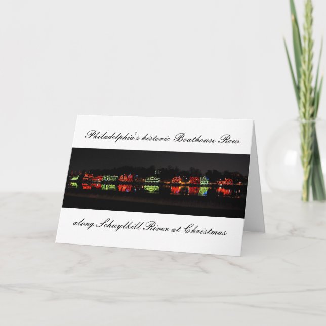 Philadelphias historiska Boathouse Row-hälsningsko Helgkort (Framsida)