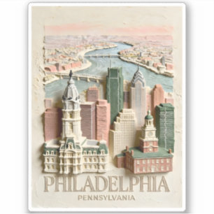 Philadelphias Stadssiluett Moderna Texturerade Sta Klistermärken