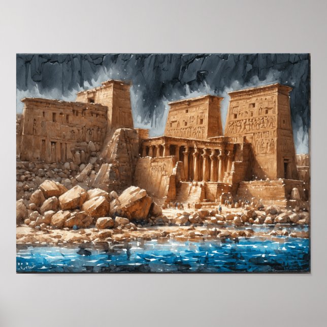 Philae Temple och Egypten för antiken Poster (Framsidan)