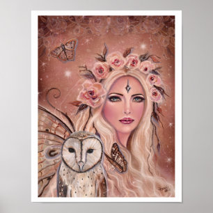 Philantha Fairy med uggla av Renee Lavoie Poster