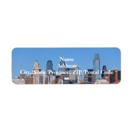 Phildadelphia Skyline-etikett Returadress Etikett