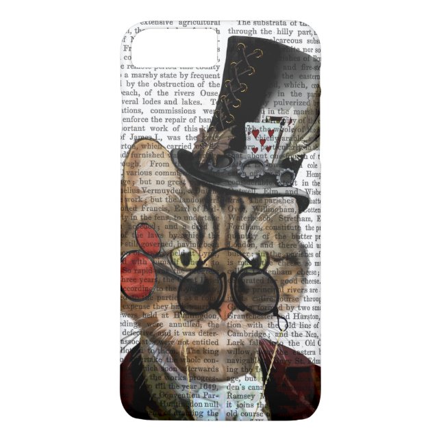 Phileas Kattdjur Steampunk Cat & Top hat 2 Case-Mate iPhone Skal (Baksida)