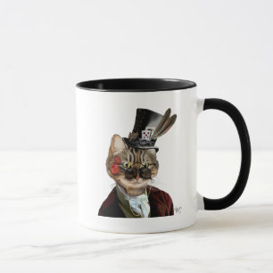 Phileas Kattdjur Steampunk Cat & Top hat 2 Mugg