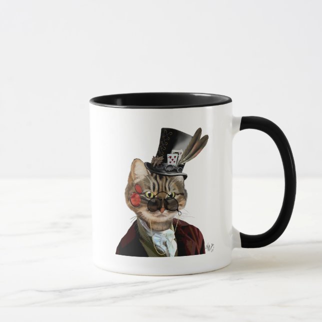 Phileas Kattdjur Steampunk Cat & Top hat 2 Mugg (Höger)