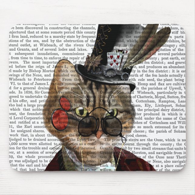 Phileas Kattdjur Steampunk Cat & Top hat 2 Musmatta (Framsidan)
