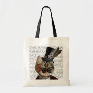 Phileas Kattdjur Steampunk Cat & Top hat 2 Tygkasse