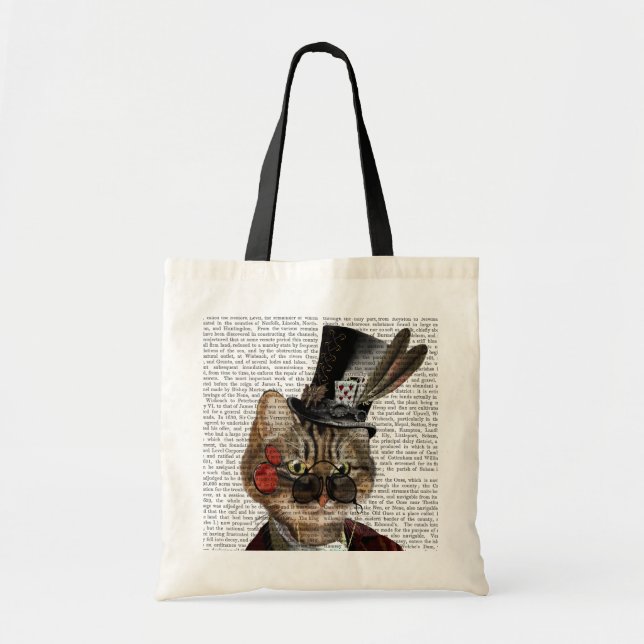 Phileas Kattdjur Steampunk Cat & Top hat 2 Tygkasse (Framsidan)