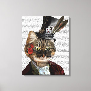 Phileas Kattdjur Steampunk Cat & Top hat Canvastryck