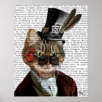 Phileas Kattdjur Steampunk Cat & Top hat
