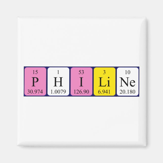 Philine Periine bord namn magnet (Framsidan)