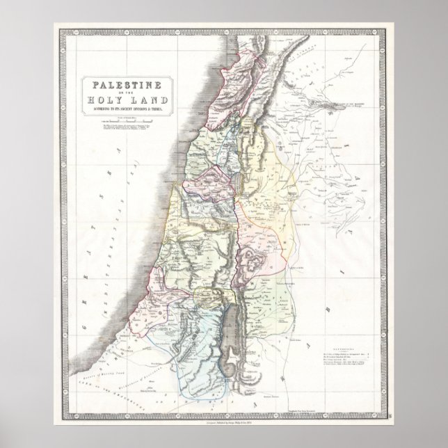 Philip Karta från de tolv stammarna - 1852 Poster (Framsidan)