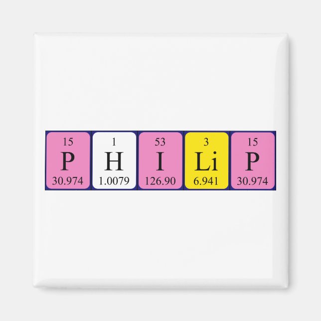 Philip Periodisk bord namn magnet (Framsidan)
