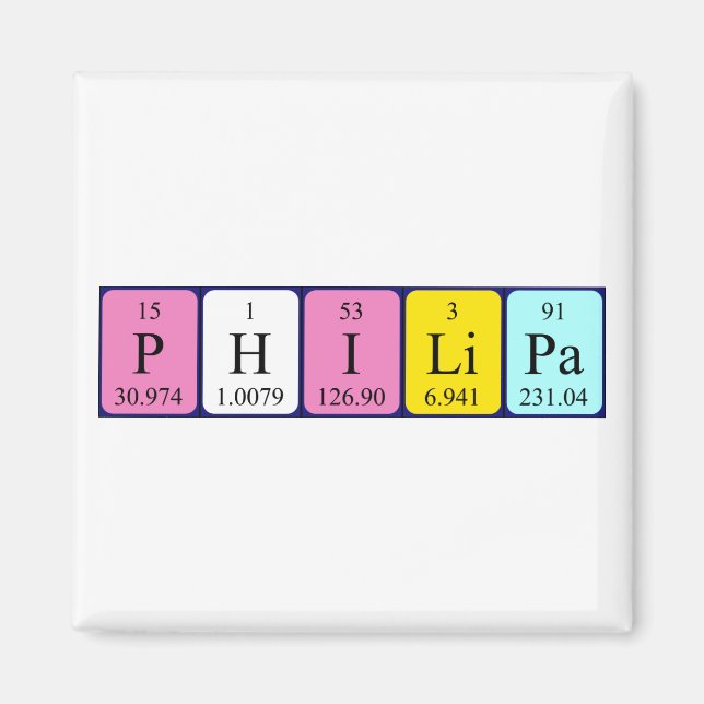 Philipa periodisk bord namn magnet (Framsidan)