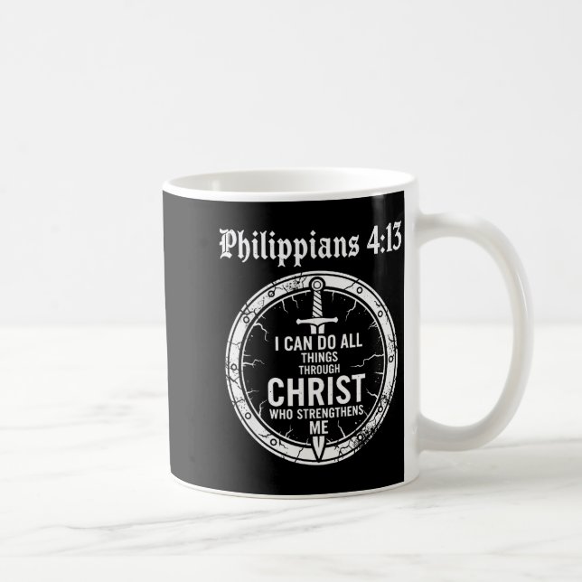 Philipans 4_13 Christian Bible Verse Faith Scriptu Kaffemugg (Höger)