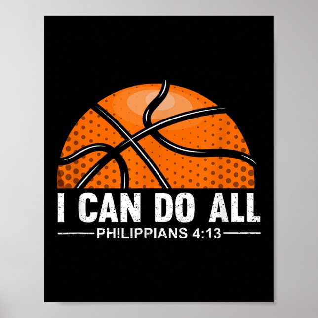 Philipans 4 13 I Can Do All Things Christian Baske Poster (Framsidan)