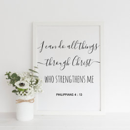Philipians 4: 13 enkel kristen citat poster